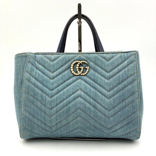 GUCCI GG Marmont Denim Handbag Japan Limited Used Authentic