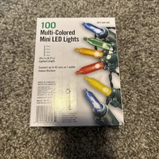 HOME ACCENTS HOLIDAY 1011 034 146 100CT MULTICOLOR MINI LED 20' GREEN STRG - NEW