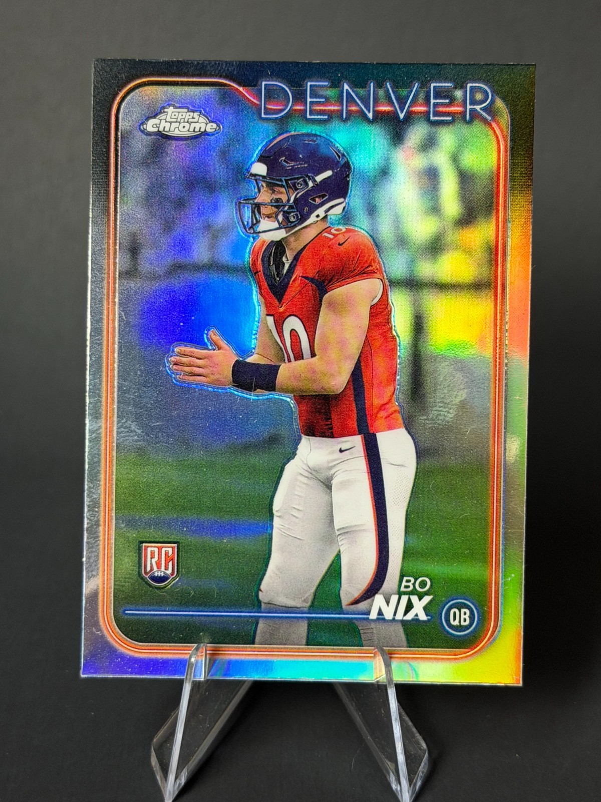 2024 Topps Chrome - Rookies Bo Nix #206 Refractor (RC) -  Broncos