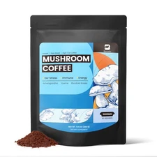 Organic Mushroom Coffee Powder 60 Servings Energy Boost Cognitive Support