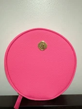 Bright Pink Round Shiseido Cosmetic Bag Case