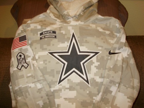 NFL Nike Dallas Cowboys Camouflage Salute Military Hoodie Sweatshirt Men's XL