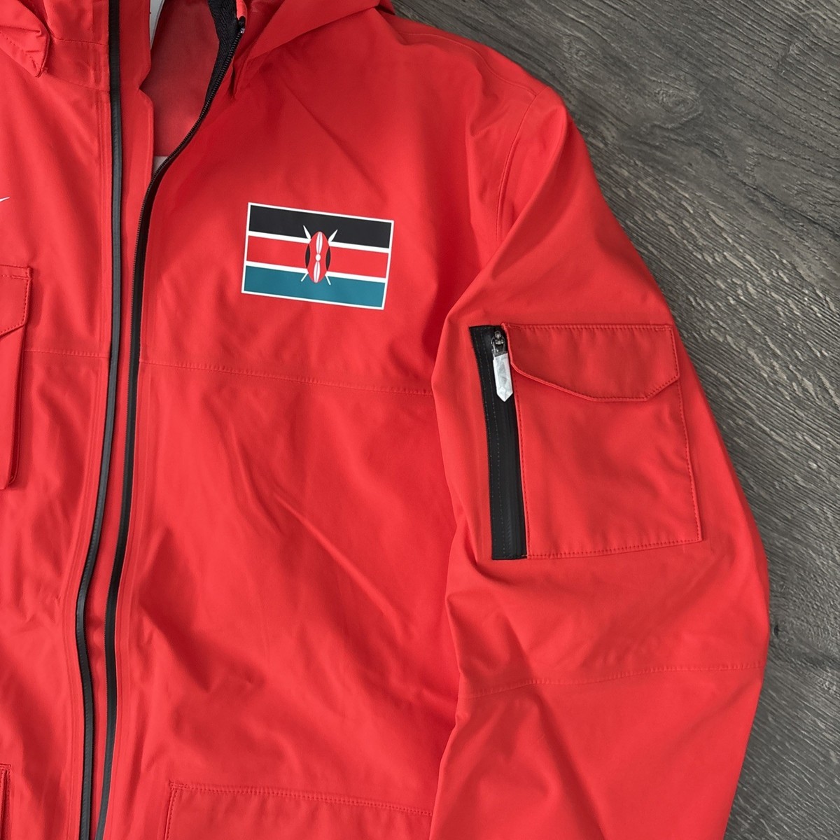 Nike Pro Elite Kenya Team Issued Storm Fit Men's XL Red Jacket Nike Pro Elite Kenya Team Issued Storm Fit Men's XL Red Jacket