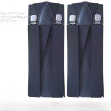 Men's Adult Braces Elastic Trousers Suspenders Belt 3.5CM Webbing Heavy Duty