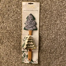 New CWC Cook with Color Christmas Spatula  Cookie Cutter Set of 2 Green