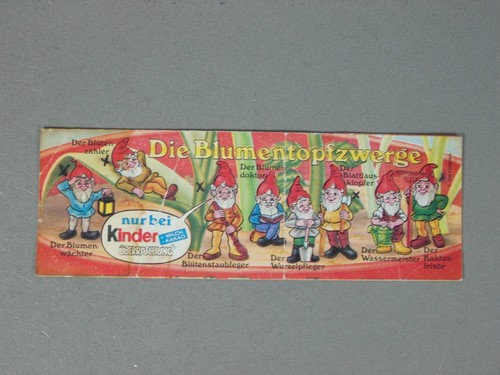 HPF-BPZ: Beipackzettel "Blumentopfzwerge" 1988, nicht top, 100% original - Bild 1 von 2