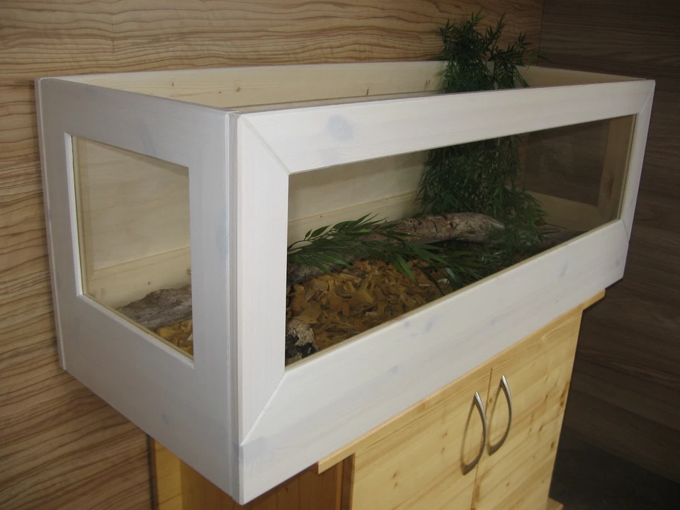 TISCHLEREI-ANKER Schildkröten Terrarium 100*55*40cm aus Holz, Landschildkröten, Mäuse, Terrarium