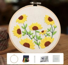 Embroidery Sunflower Starter Kit Sewing Cross Stitch Needlework Cottage Core New