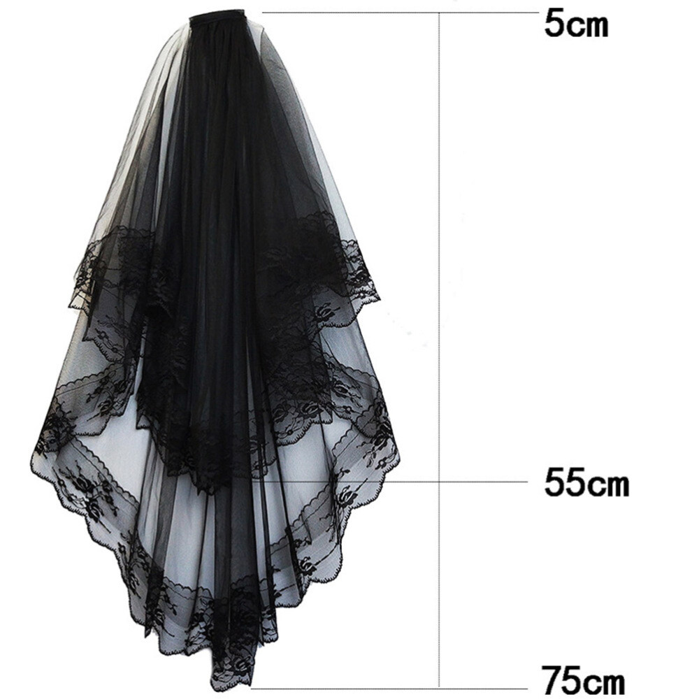 Black Veil for Funeral Bridal Wedding Headband Clothing Dress eBay