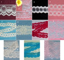Lace Trim Lots 1 - 5 Yards x 5/8" - 5" Assorted Colors Sizes 12XA CLOSEOUT