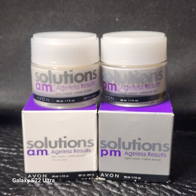  Avon SOLUTIONS AM + PM Ageless Results Day+Night Face Creams 50 ML New Old Stoc
