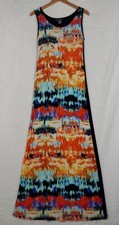 Soft Works Maxi Dress Womens Small Jersey Sleeveless Stretch Lightweight Geo