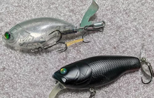 Set of 2 Deps Evoke Zero 120 Topwater Bait + DEPS Buzzjet.  Japanese lures