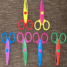 Paper Edge Scissors Set of 6 Different Patterns Craft Scissors