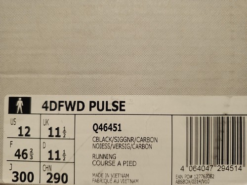 ADIDAS 4DFWD PULSE mens running shoes Q46451 core black signal green US Size 12 - Picture 12 of 12