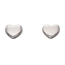 Small Heart Stud Earrings 9ct White Gold 375 Hallmarked British Made