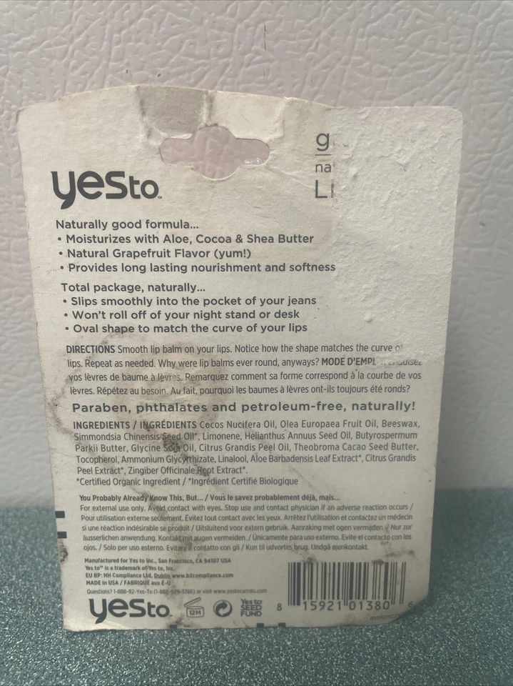 GC) Sí a POMELO Bálsamo labial naturalmente suave cacao mantequillas de karité ya no hecho Foto 2 de 2