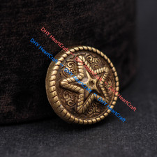 10X 18mm Brass Western Engraved Ranger Star Saddles Bridle Belt Conchos