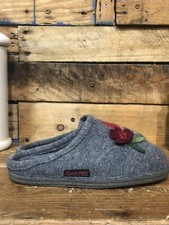 Giesswein Womens Sz37 Boiled Wool Felt Red Cardinal and Tree Branch Slipper