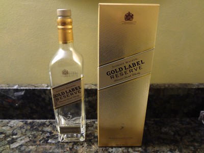Johnnie Walker Gold Label Scotch Whiskey EMPTY Bottle  - 750 ml FREE SHIPPING 