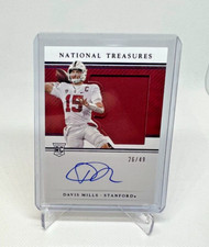 2021 National Treasures Collegiate Davis Mills RPA Blue 26/49 SSP #137 Texans