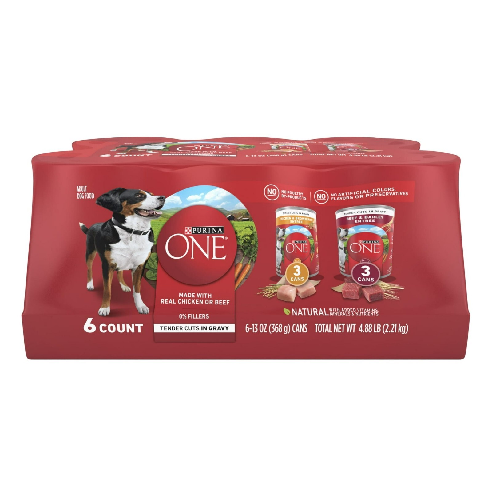 Purina ONE Smart Blend Natural Wet Dog Food, 13 oz Cans (18 Pack)