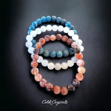 Patriot Bracelet Stack - Apatite, Hematoid Quartz & Moonstone Bracelets