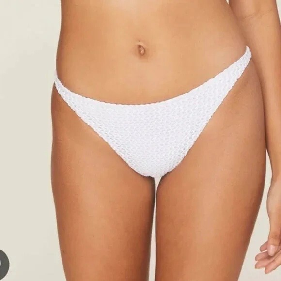 NWT Demi Moore x Andie Swim The Tropez Bottom Bikini Bottom White Size Medium M