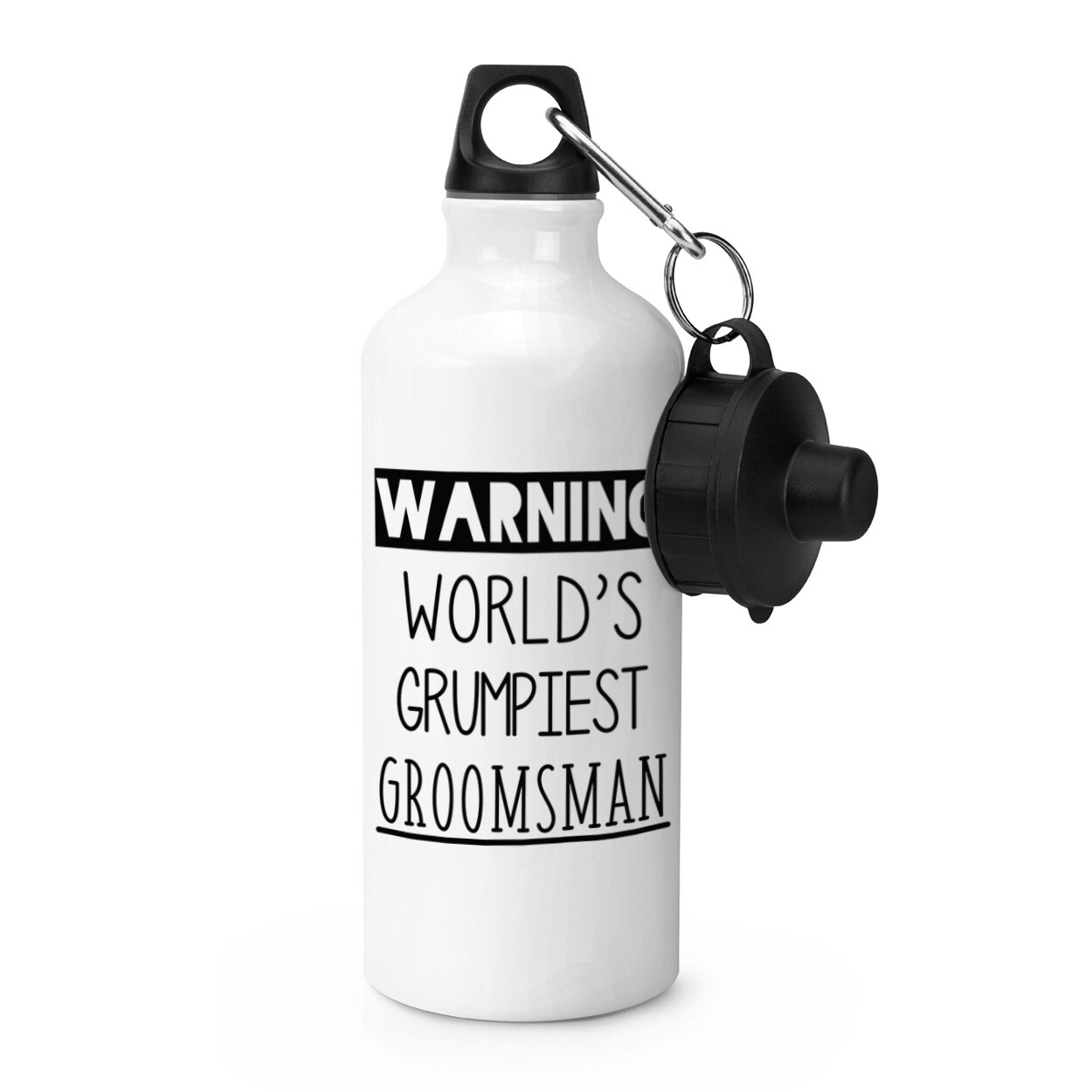 Warning World's Grumpiest Groomsman Sports Water Bottle Awesome Best Wedding