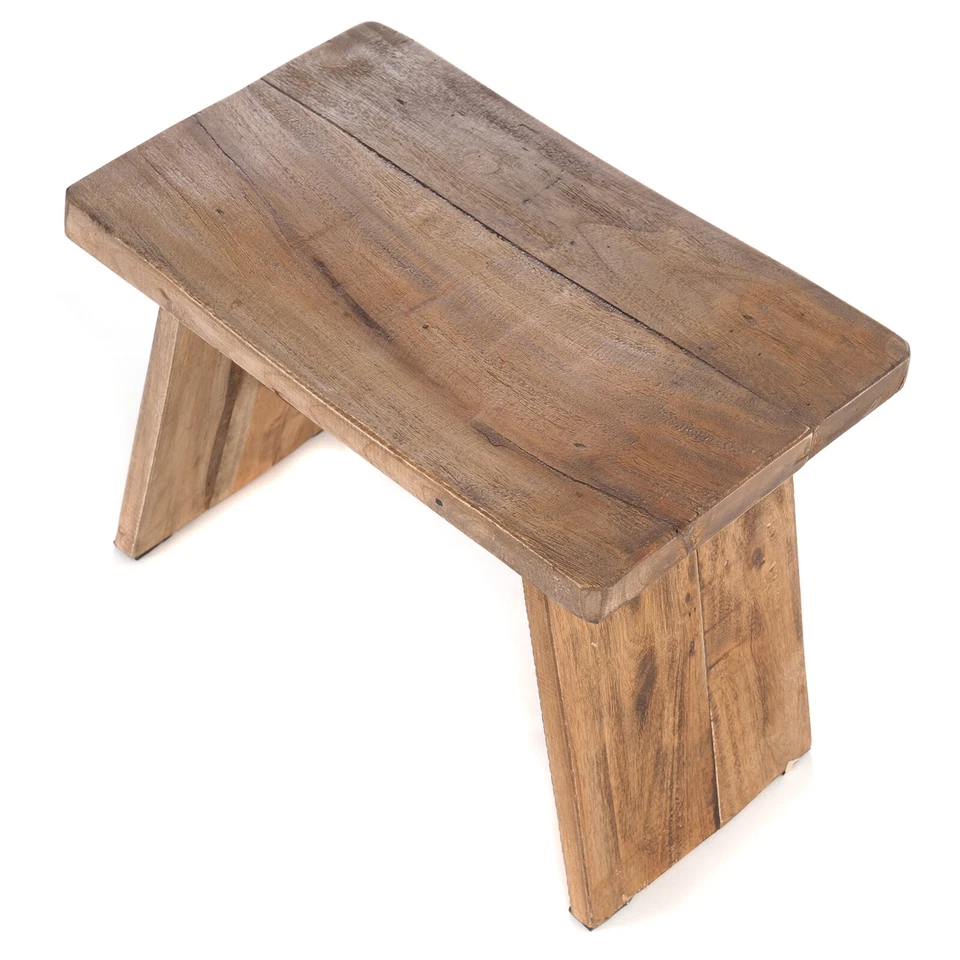 HOLZ HOCKER "SCHEMEL" | 31x40x25 cm, Recyclingholz, natur braun | Sitzbank - Bild 4 von 4