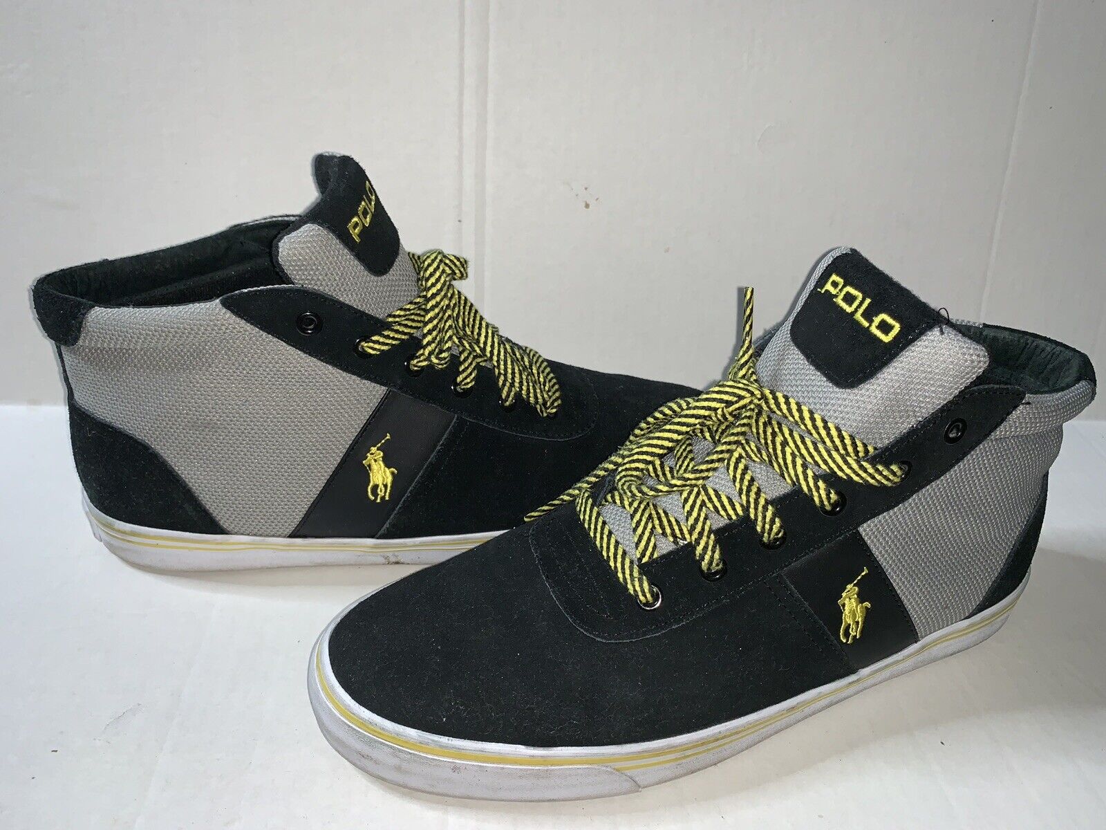 Preowned- High quality new Polo Ralph Lauren Mid-Top Free shipping on posting reviews Size 13 Suede Sneakers Mens