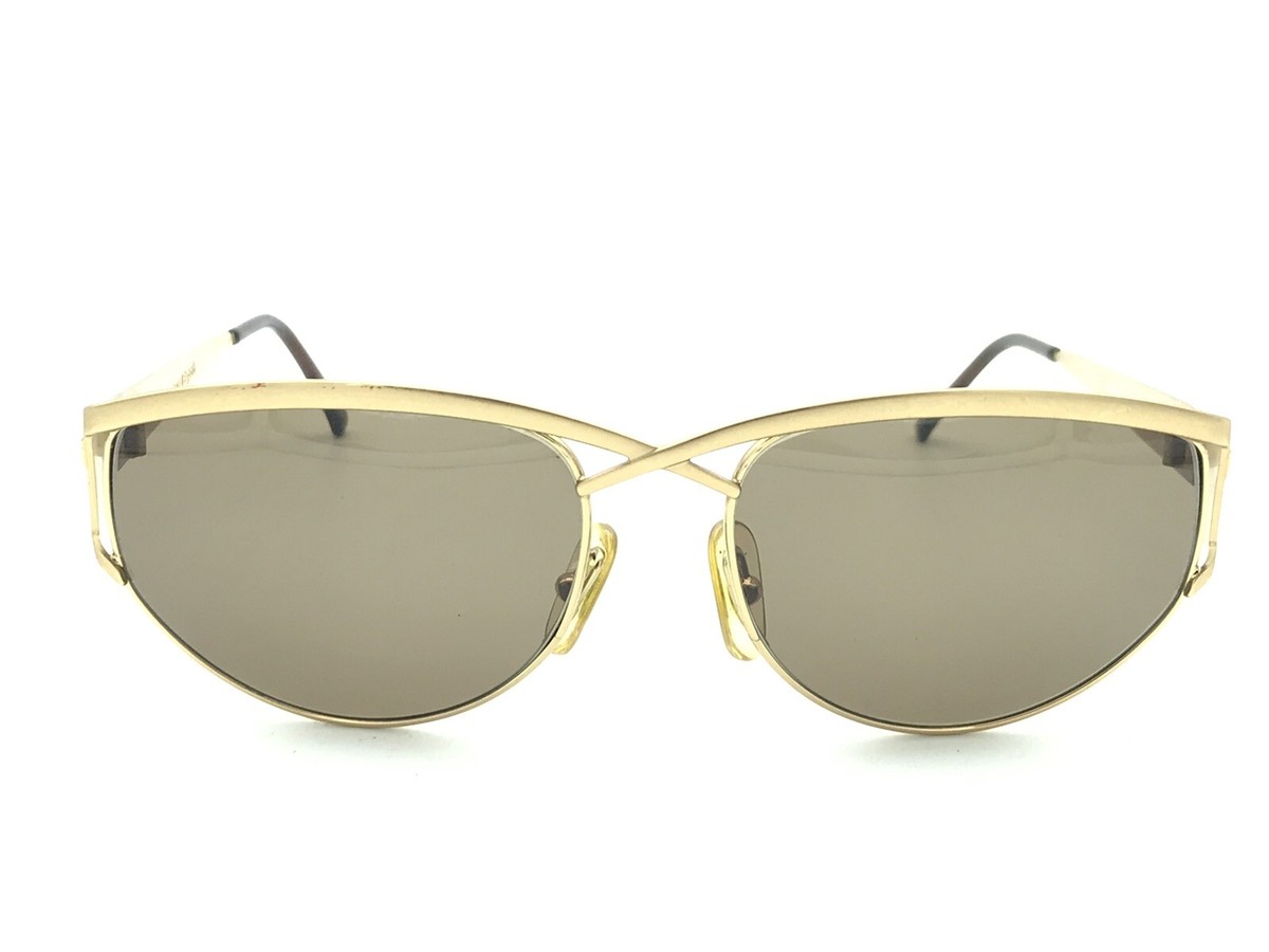 Laura Biagiotti Vintage Sunglasses T36/S Gold Tortoise Flat Top Made in Italy Laura Biagiotti - T 96 S 23F Vintage 80s Sunglasses – Ed  main image 4
