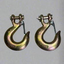 FORGED (2 PACK) HI-GEAR Clevis Slip Hooks Safety Chain for 3/8" Tow Chain, Grade