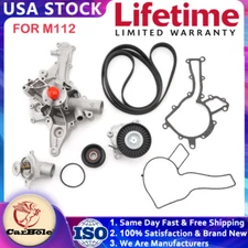 Water Pump Thermostat Kit & Drive Belt Tensioner Set For M112 Mercedes Benz C300