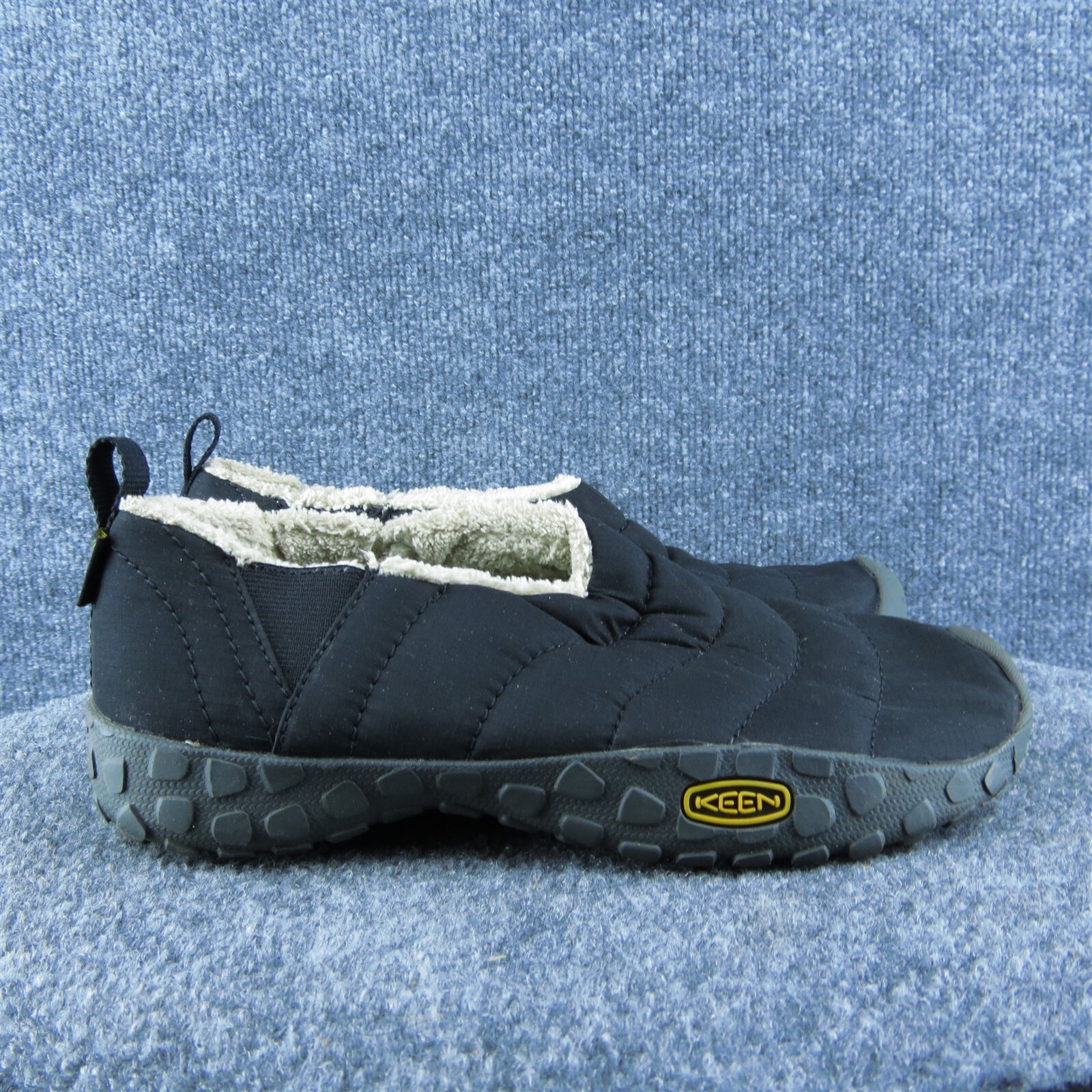 Scarpe KEEN stile shearling ragazzo ragazza tessuto nero slip on taglia 5 media