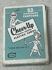 Vintage Cheer-Up Plastic Coated Character Playing Cards IOB