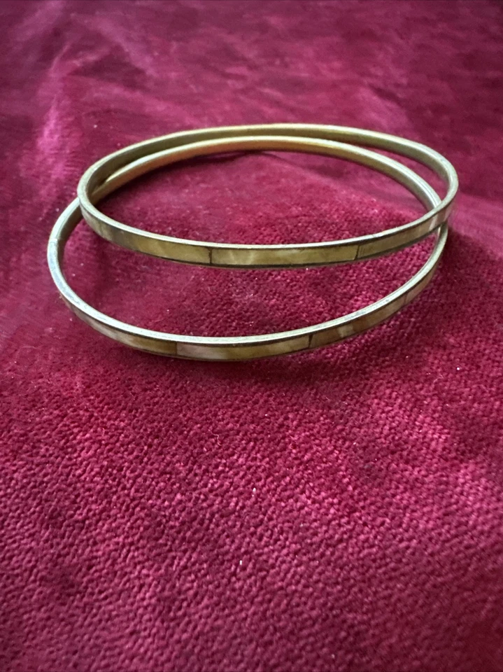 Brazalete Apilable Vintage 2 Delgado Madreperlas MOP Blanco Shell Foto 2 de 4