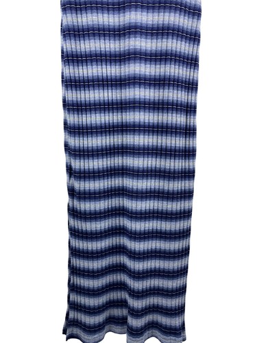 Xhilaration Women's Small Vintage Y2K Sleeveless Striped Maxi Slit Dress Blue - Picture 7 of 9