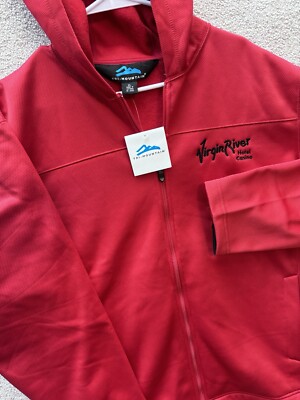 NEW Tri-Mountain Jacket Mens XL Red Hooded VIRGIN RIVER CASINO Nevada Embroider