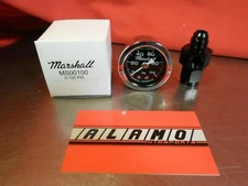 Fragola 495006-BL BLACK 8AN Gauge Adapter & Marshall Fuel Pressure Gauge MS00100