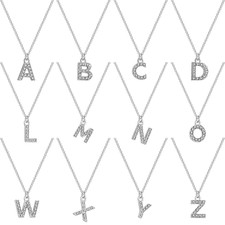 Pave Initial Necklaces Created with Zircondia® Crystals by Philip Jones