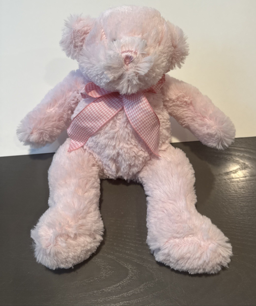 Circo Target Pink Teddy Bear Stuffed Plush Bow Gingham Check Bow 12