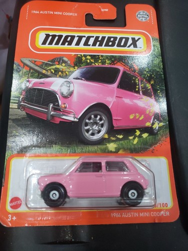 2022 Matchbox 1964 Austin Mini Cooper MBX Highway 78/100 Pink 1/64 Scale Diecast