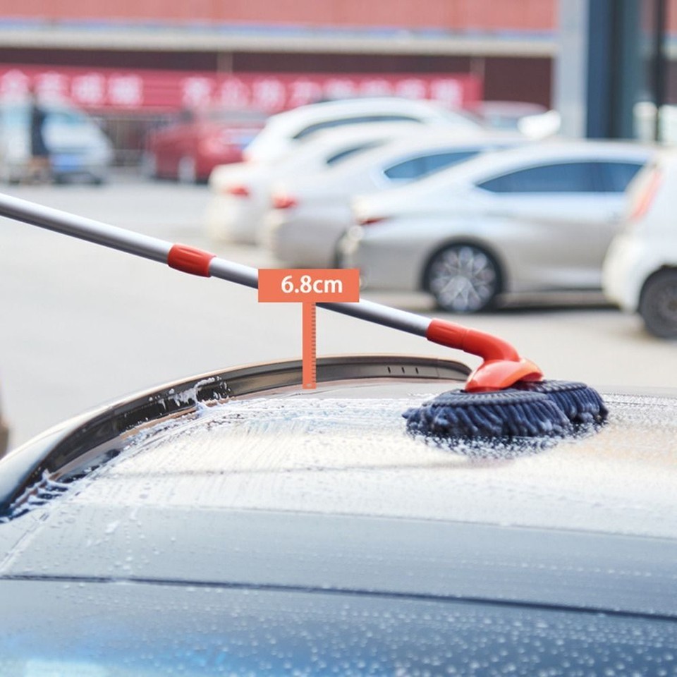 Long Handle Car Washer Mop Double Brush Head Car Cleaning Kit Vehicles