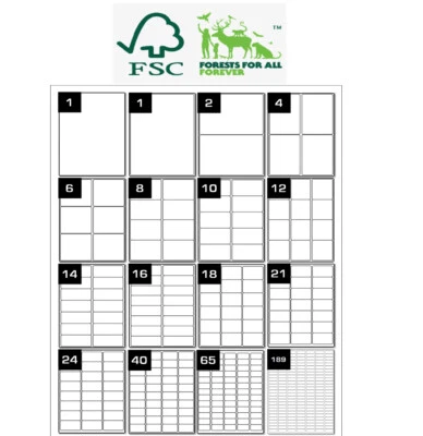 GO2PRODUCTS LIMITED FSC Recycled White Paper Labels | Rectangle Adress Labels | Eco Friendly Labels