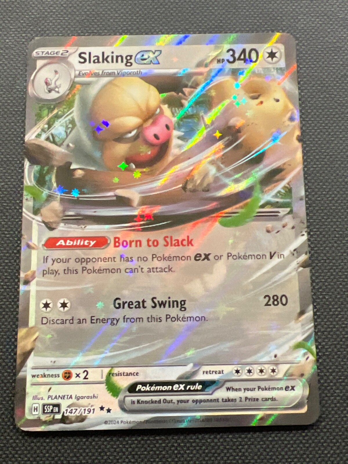 Slaking EX 147/191 - Surging Sparks - Double Rare - NM - English - Pokémon