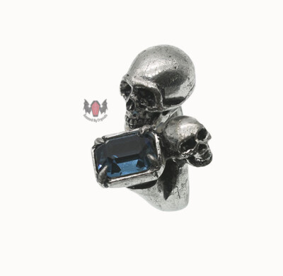 Alchemy Gothic In the Shadow of Death Spati Ring R165 W Y Large XL Skull