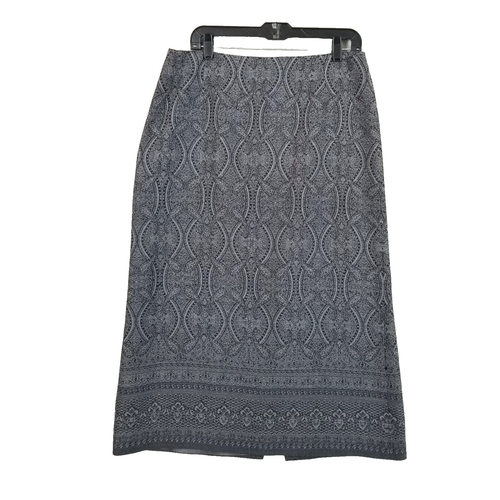 Vintage Pendleton Skirt Women 14 Gray 100% Wool Paisley Back Slit Midi Lined USA