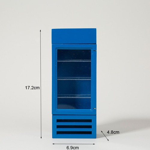 Casa de muñecas supermercado estantes tienda de comestibles nevera mostrador armario soporte de frutas - Imagen 15 de 38
