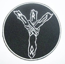 Algiz protection rune iron on patch rockabill...
